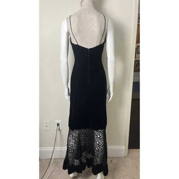 VINTAGE JESSICA MCCLINTOCK VELVET AND LACE STEVIE NICKS DRESS 6 - Picture 4 of 9